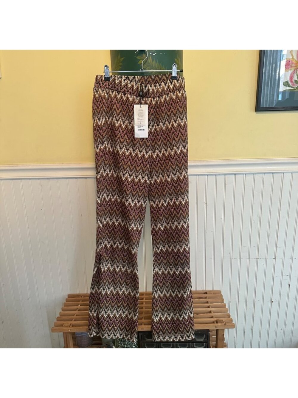 Summum Multicolor Chevron Print Flared Pants Medium